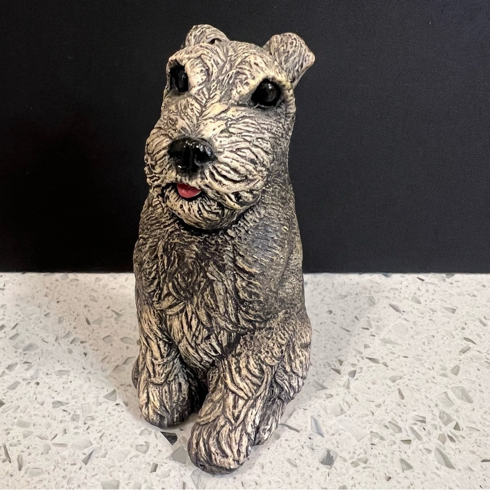 Vintage 1984 BANDANNA Scottish Terrier Dog Figurine Black Tan Textured San Diego